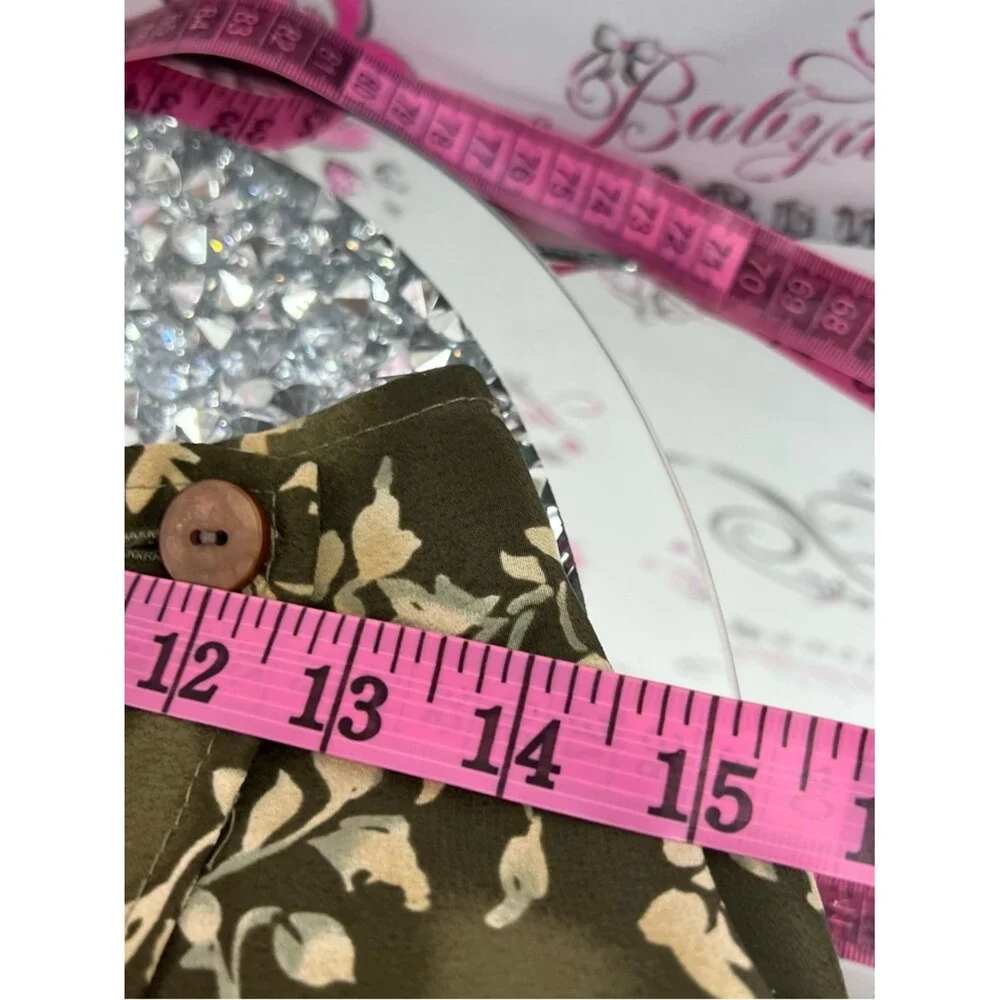 Jessica skirt vintage floral light cream white Olive Green Floral Midi Skirt